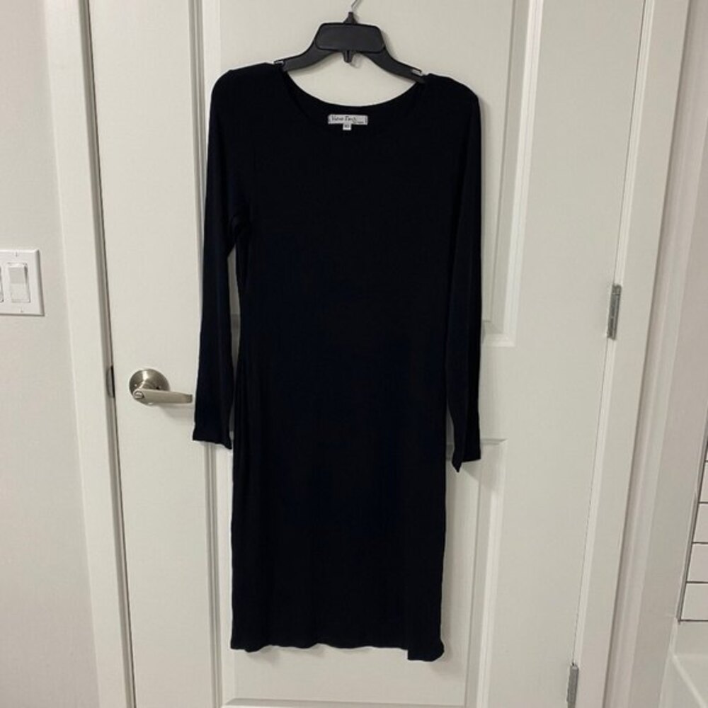 Velvet Torch Women's Long Sleeve Midi Dress. Black. XL. Work Wear. Office Wear